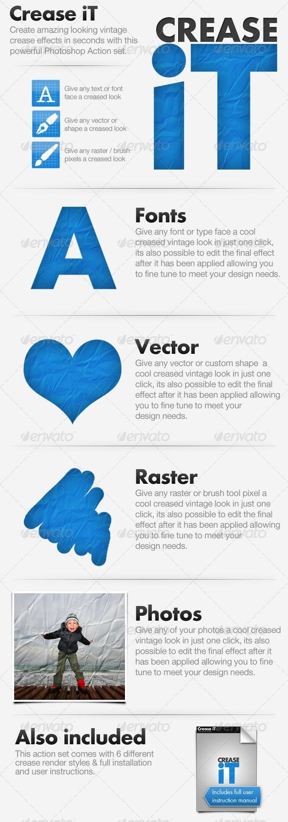 GraphicRiver 制作的PS系列动作之十----褶皱折痕特效(含MAC系统动作) 