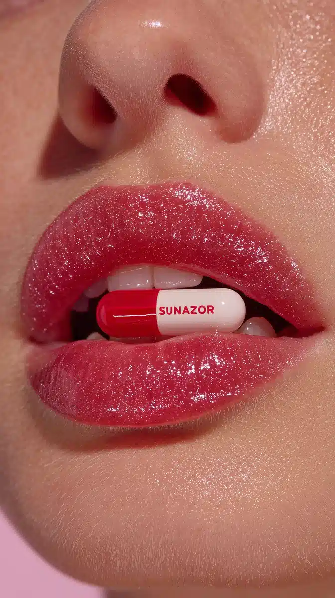 Glossy Lips with Pill Midjourney提示词