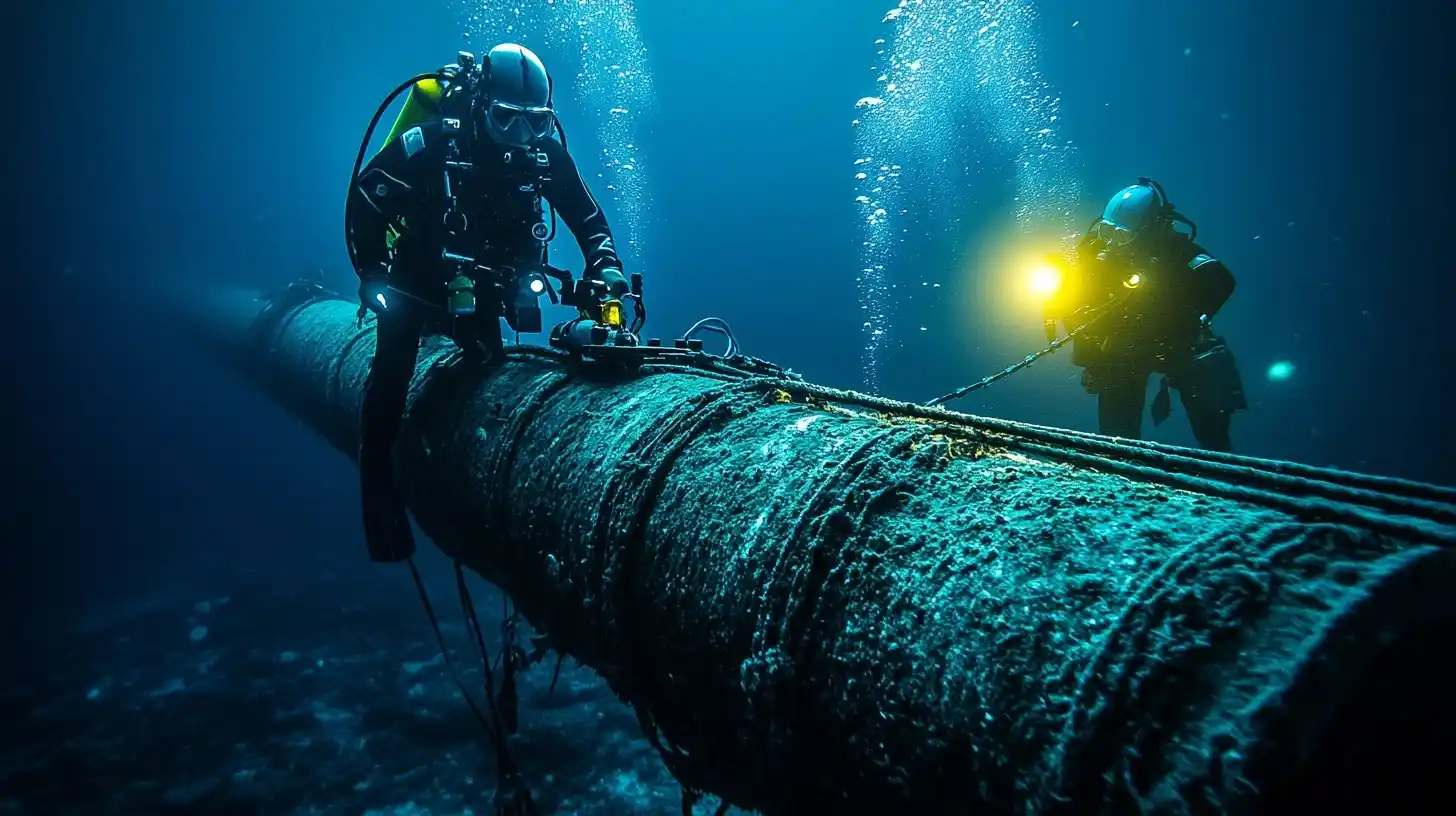 Submarine Cable Inspection Photography Midjourney提示词