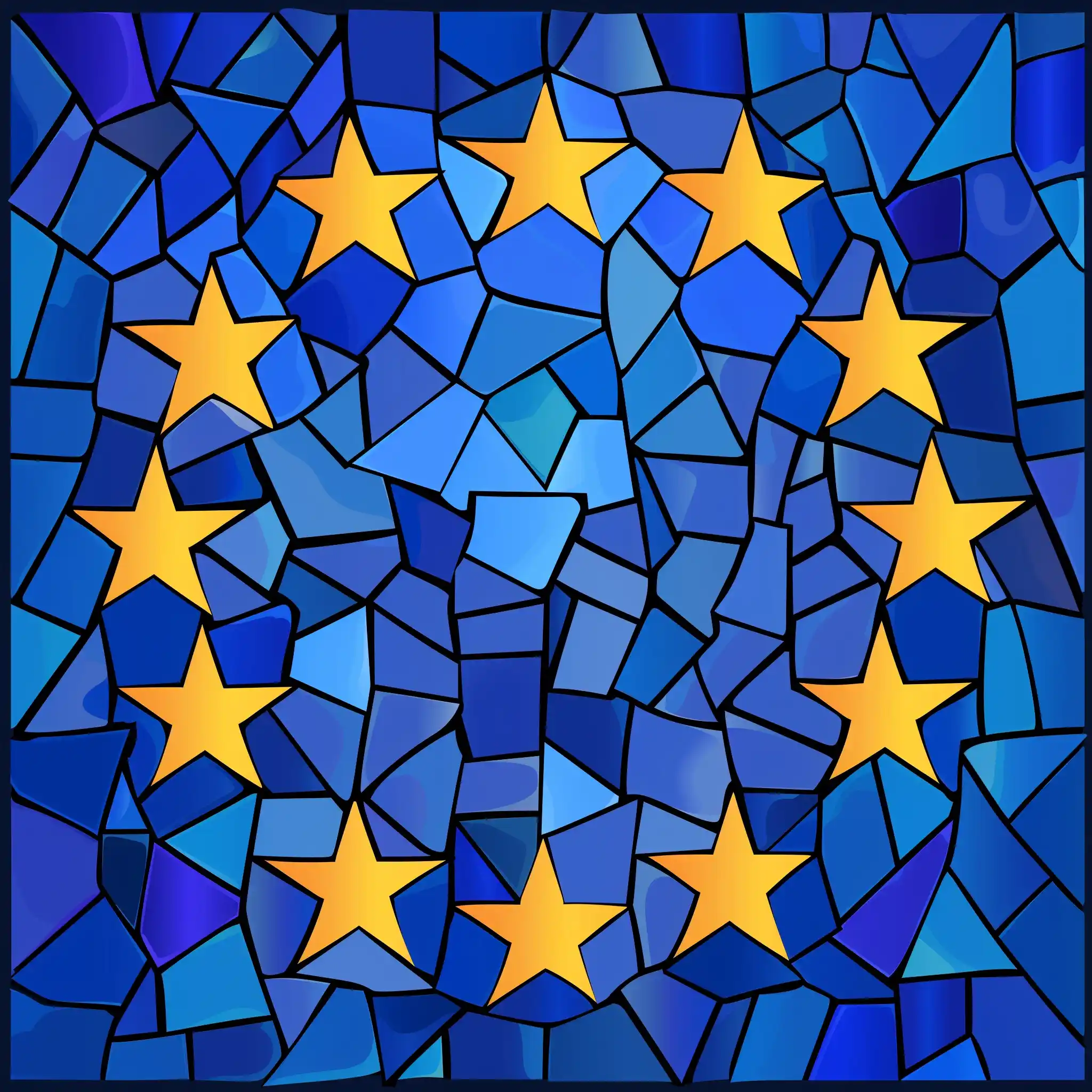 Stained Glass EU Flag Midjourney提示词