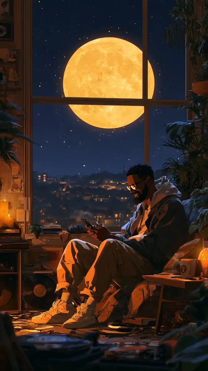 Lofi Anime Studio Man Midjourney提示词