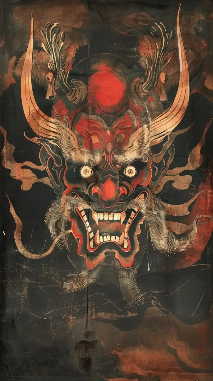 Heian Demon in Sinister Art Midjourney提示词