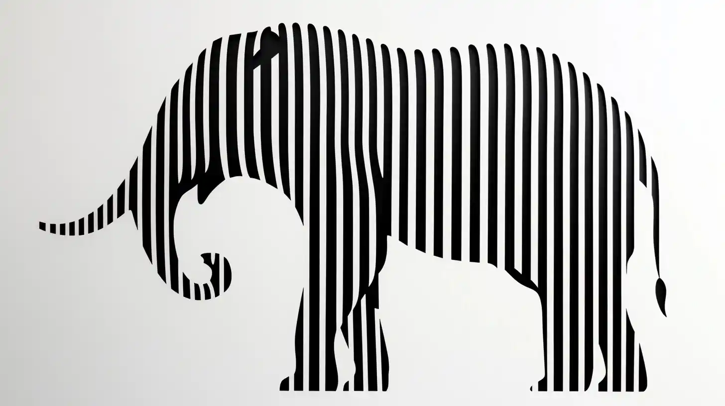 Minimalist Elephant Silhouette Lines Midjourney提示词