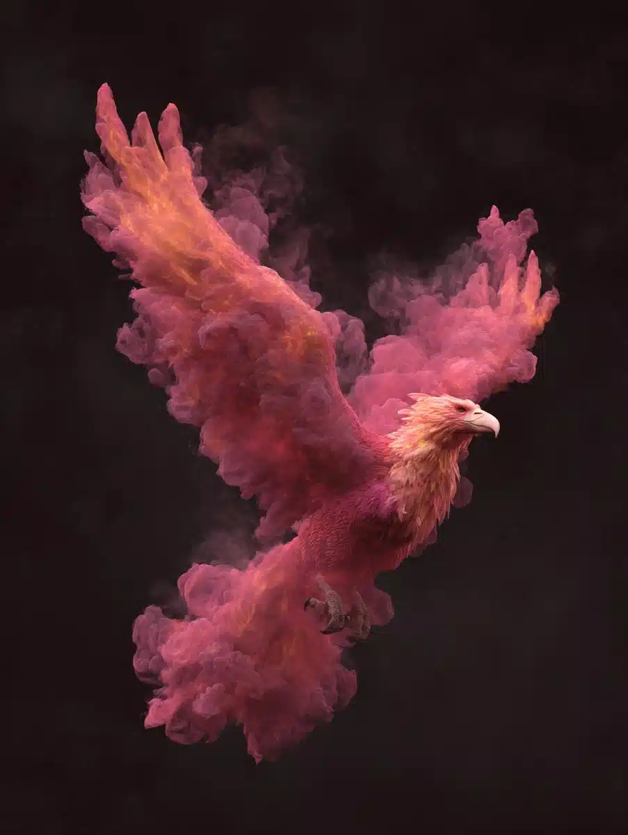 Phoenix Rising Digital Painting Midjourney提示词