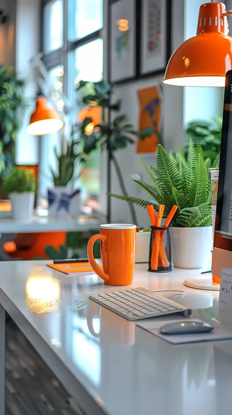 Modern Travel Agency Workspace Midjourney提示词