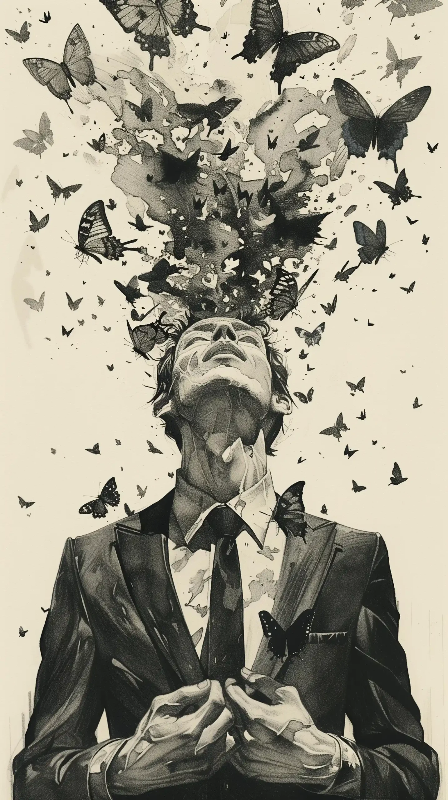 Butterfly Man in Suit Midjourney提示词