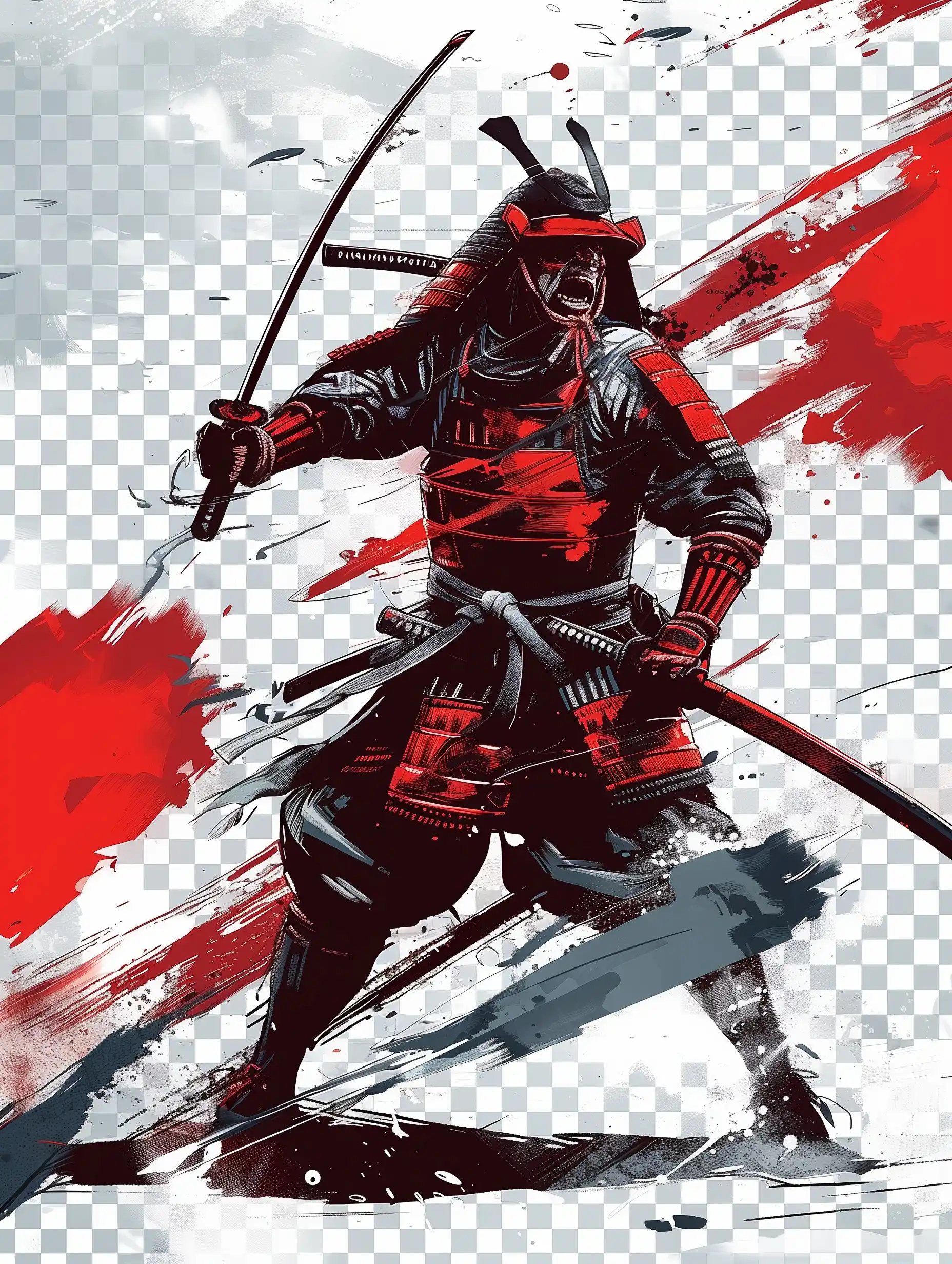 Comic Samurai Warrior Midjourney提示词