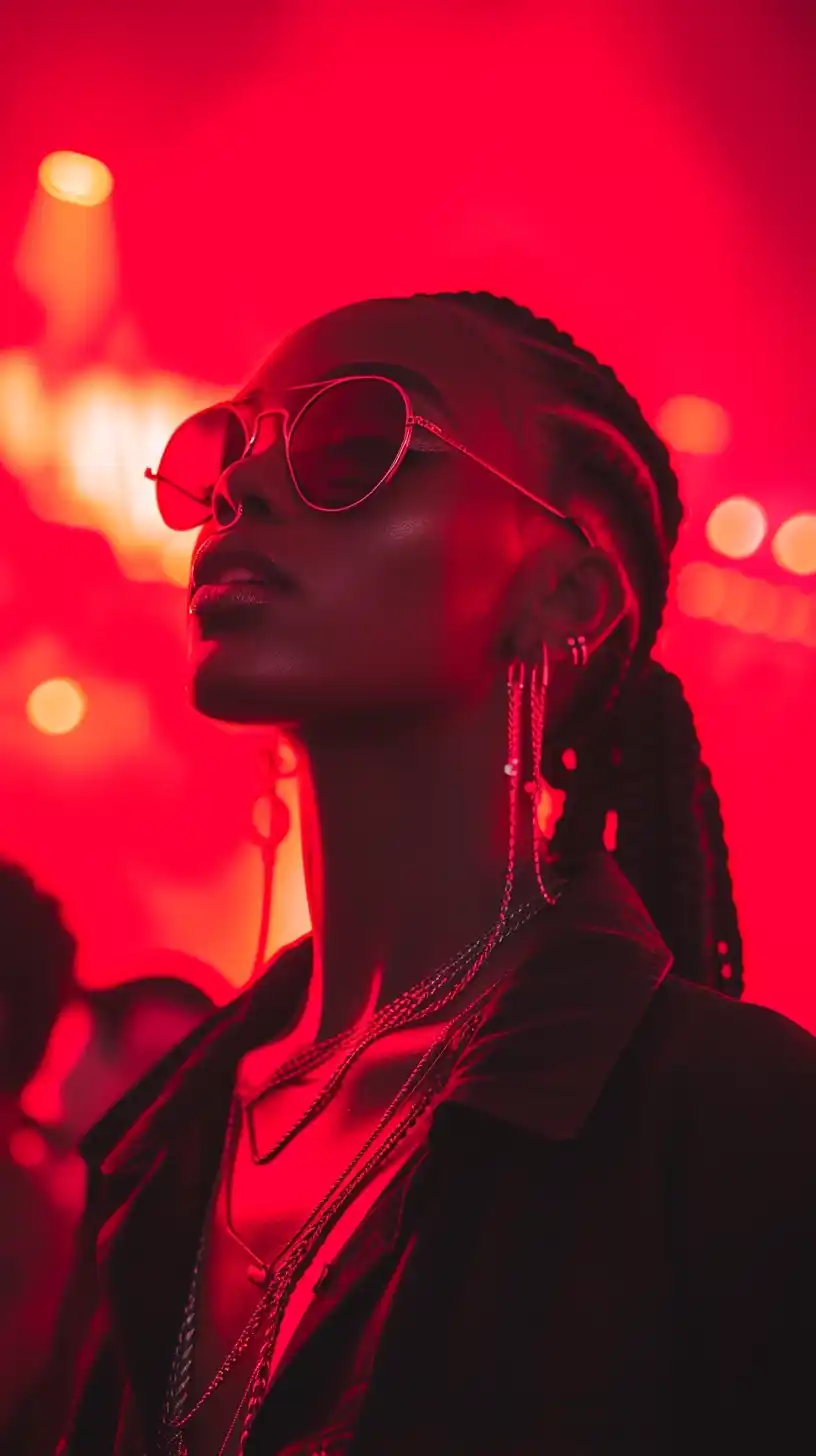 Edgy Neon Fashion Crowd Midjourney提示词