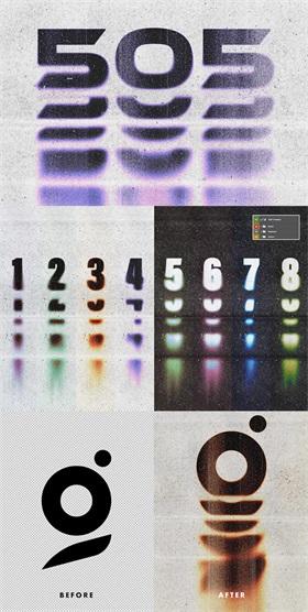 一款噪点渐变字体特效智能替换PSD格式202384