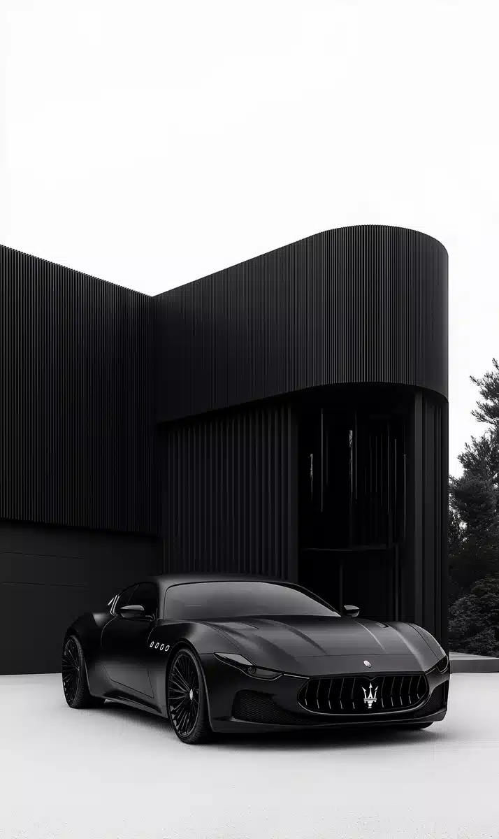 Ultra-Realistic Black Luxury Architecture Midjourney提示词