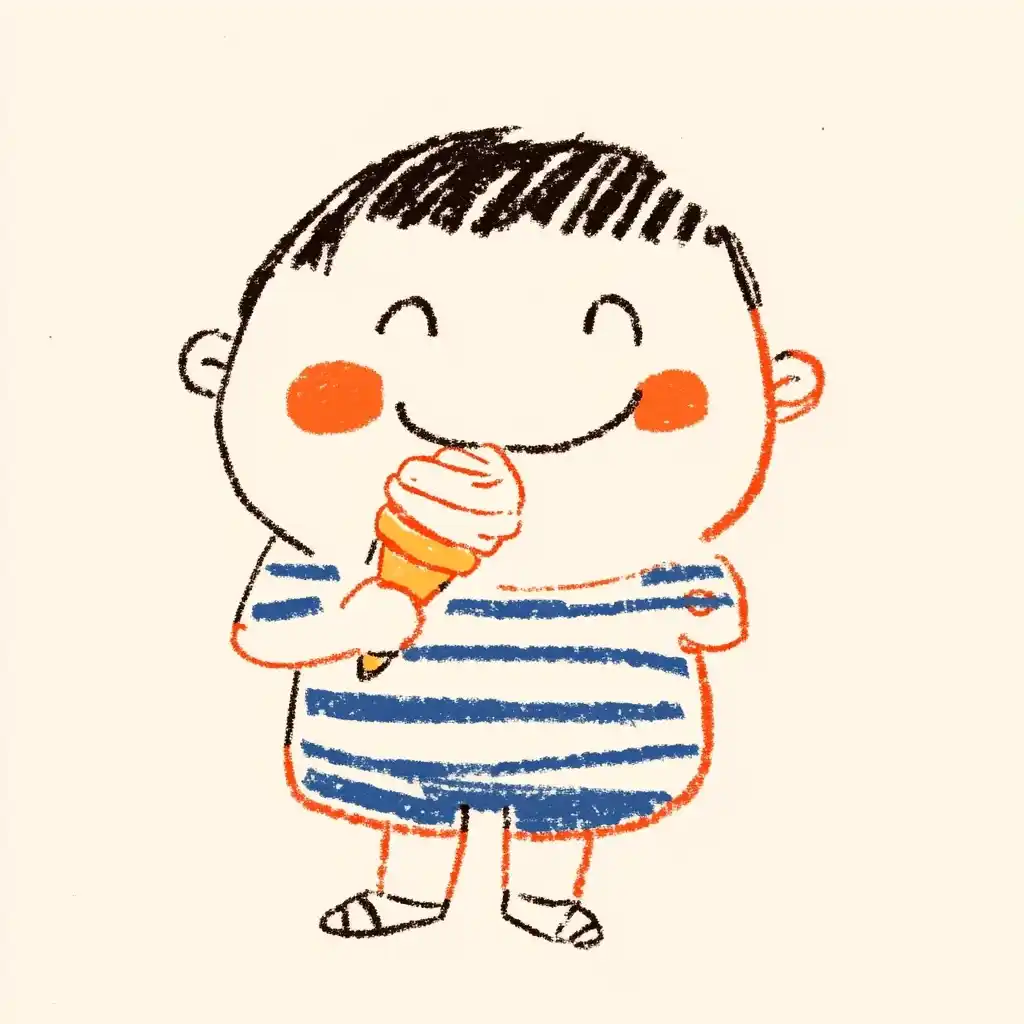 Pixar Baby Eating Ice Cream Midjourney提示词