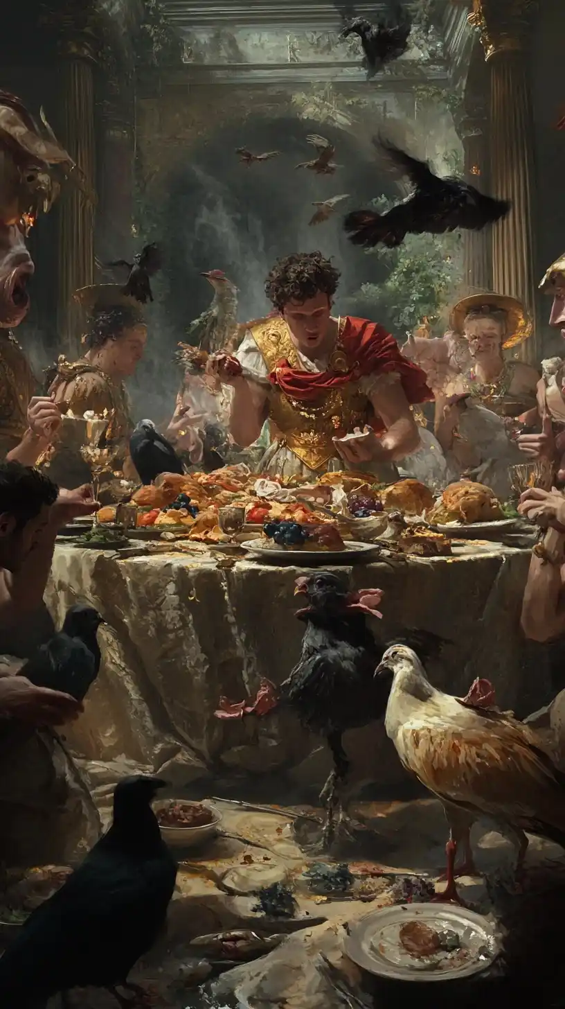Surreal Feast of Caligula Midjourney提示词