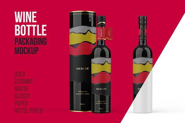 Ceramic Wine Bottle Mockup PRO