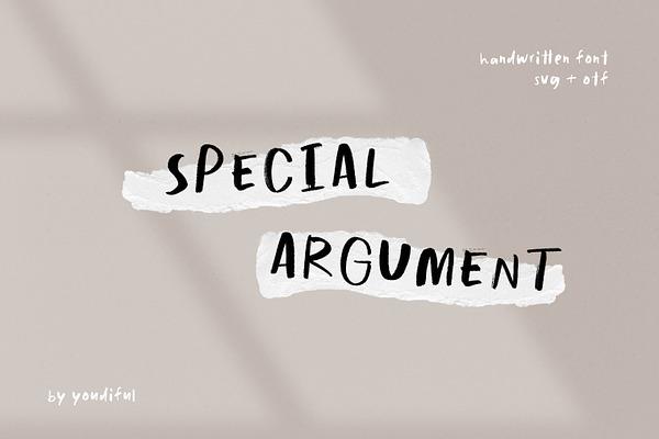 Special Argument SVG handwritten