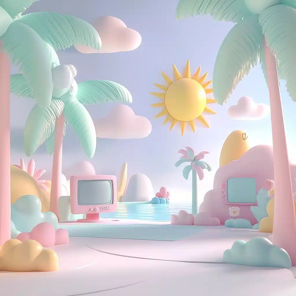 Pastel Seaside Animation Midjourney提示词