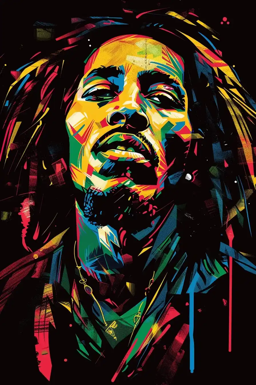 Bob Marley Bootleg Tee Midjourney提示词