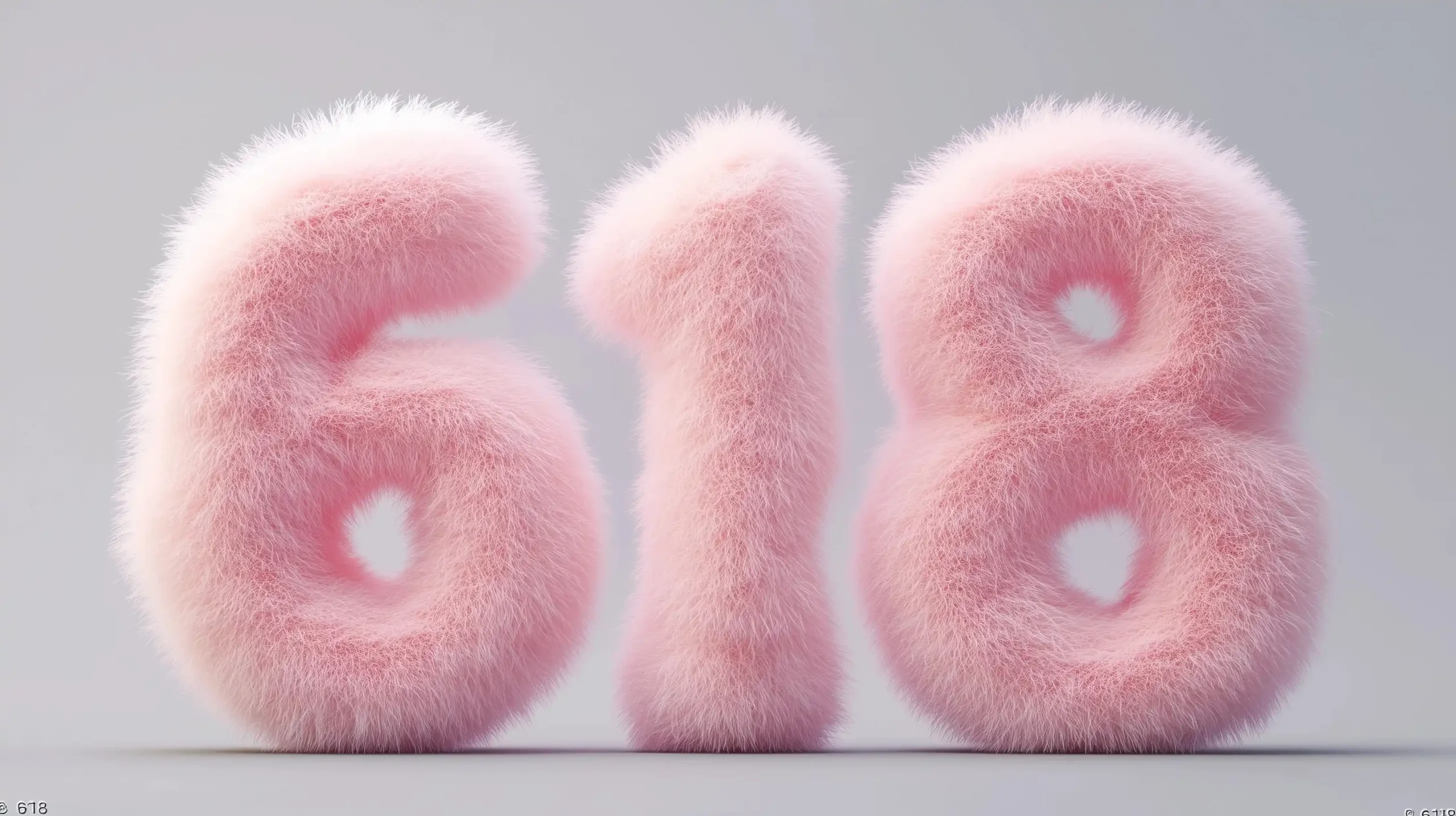 Fluffy Pink Number 618 Midjourney提示词