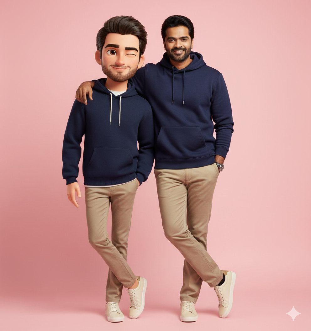 3D Character Design & Man Portrait Matching Outfits Nano Banana提示词
