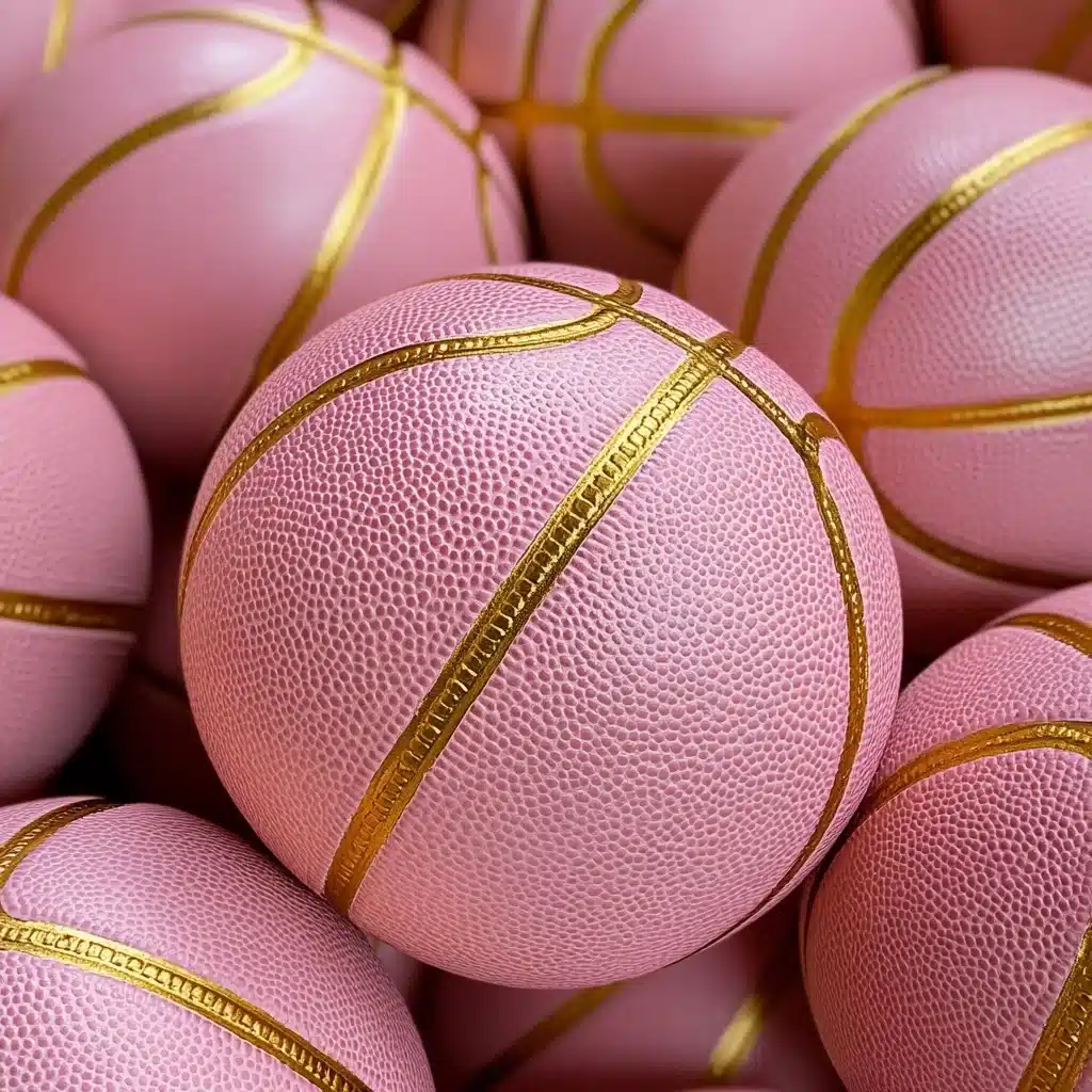 Pink and Gold Basketballs Midjourney提示词