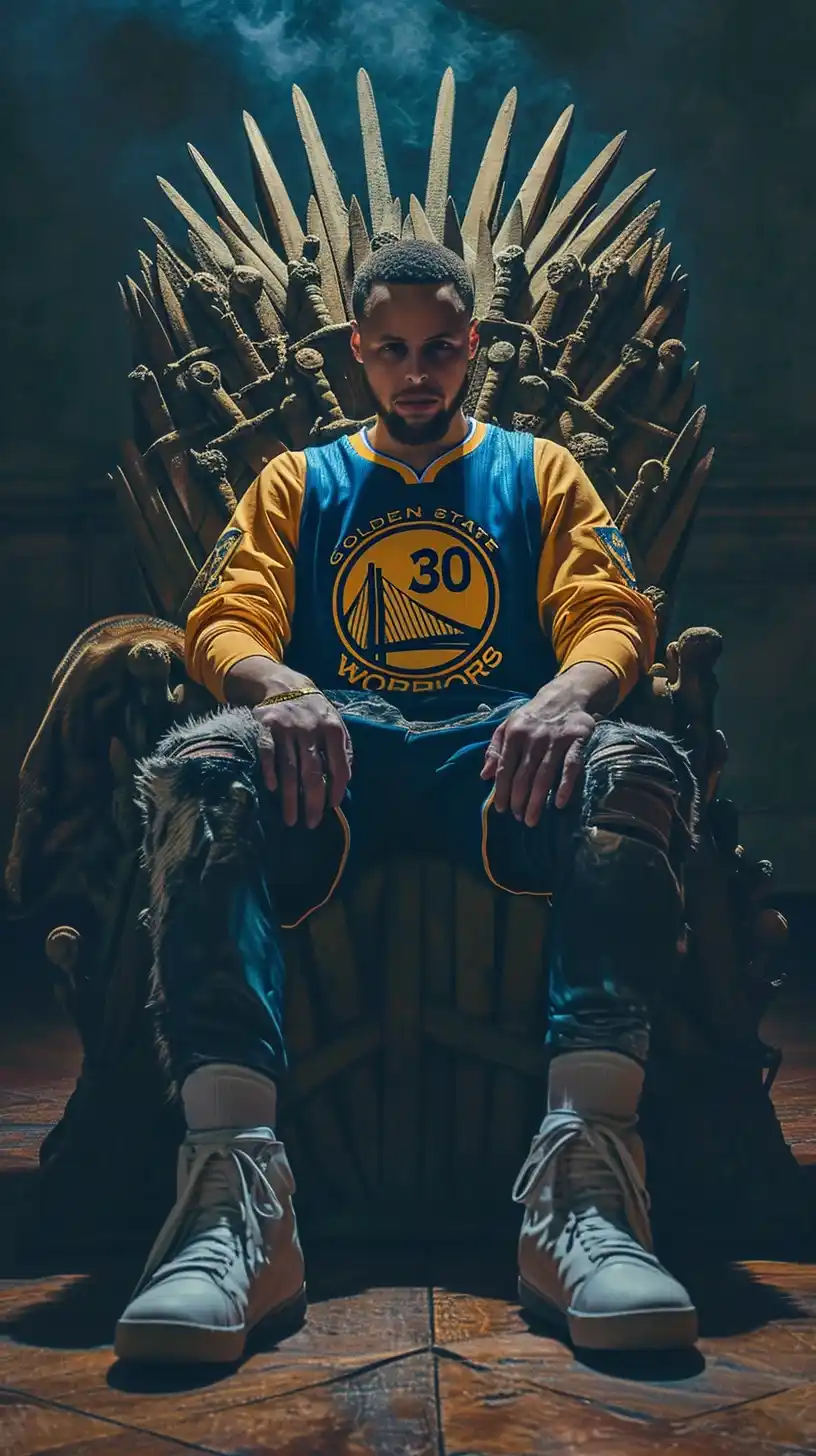 Realistic Curry on Throne Midjourney提示词