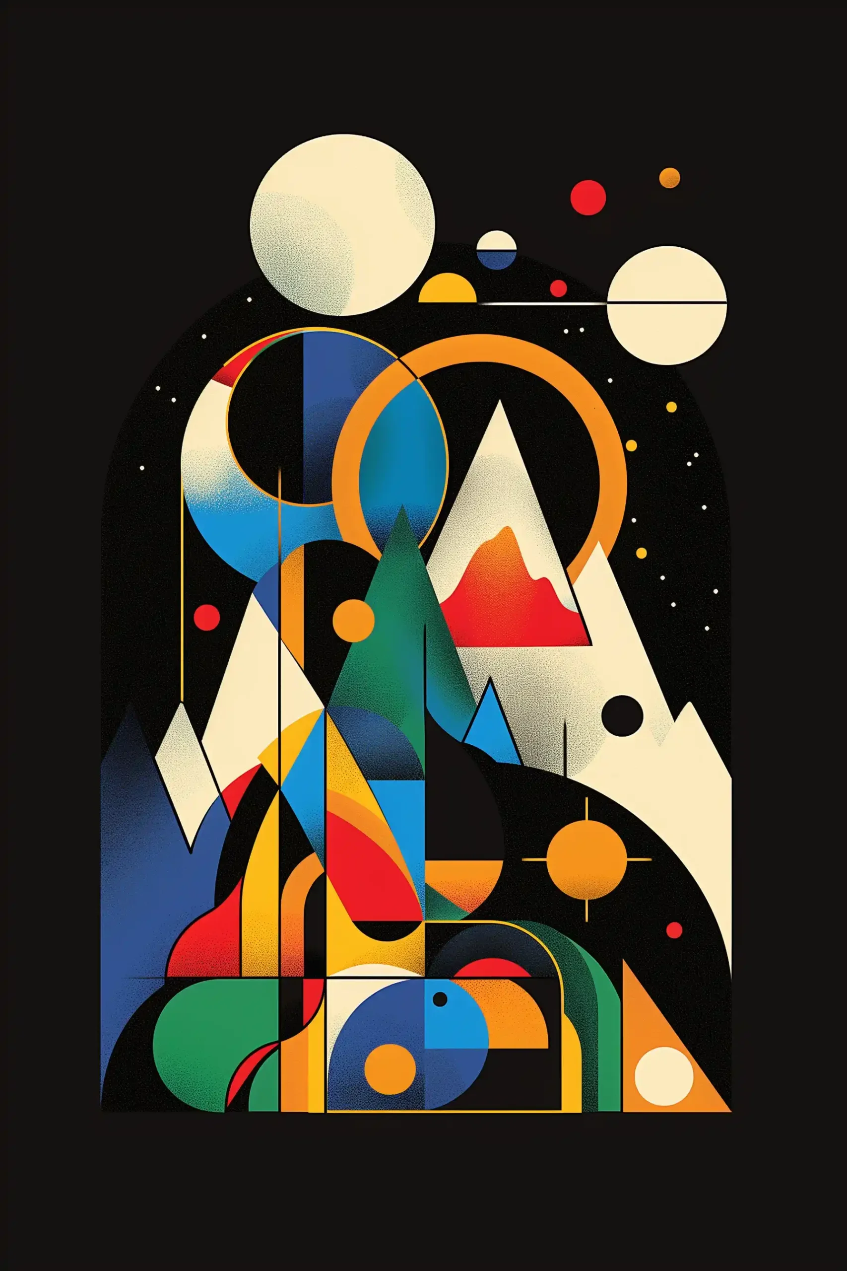 Kandinsky-Inspired Aosta Arch Midjourney提示词