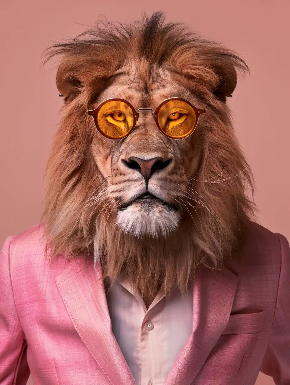Stylish Lion Poster Midjourney提示词