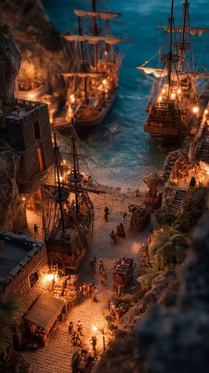 Pirate Haven Diorama Scene Midjourney提示词