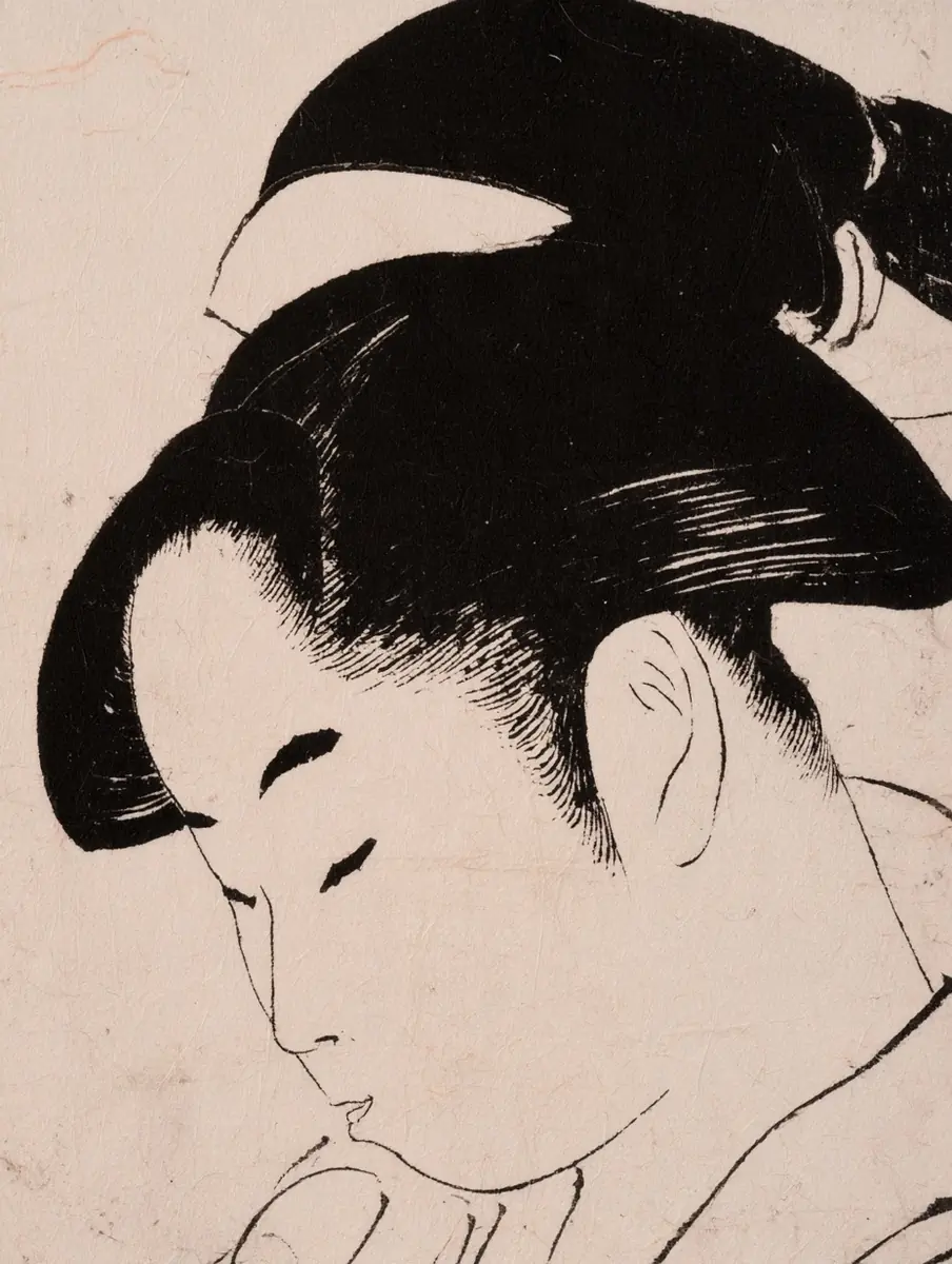 Ukiyo-e Child Woodblock Print Midjourney提示词