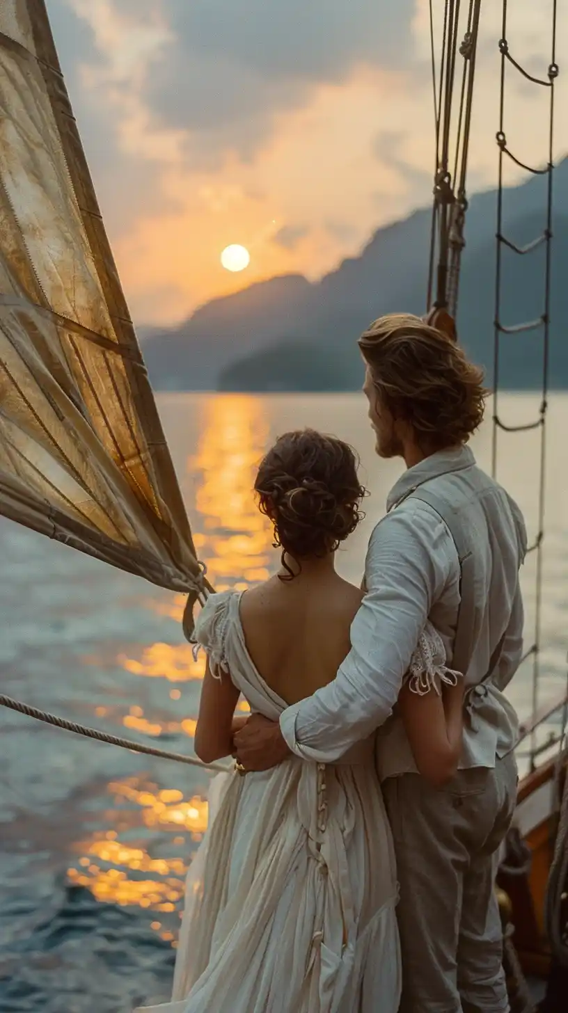 Yacht Wedding Film Portrait Midjourney提示词