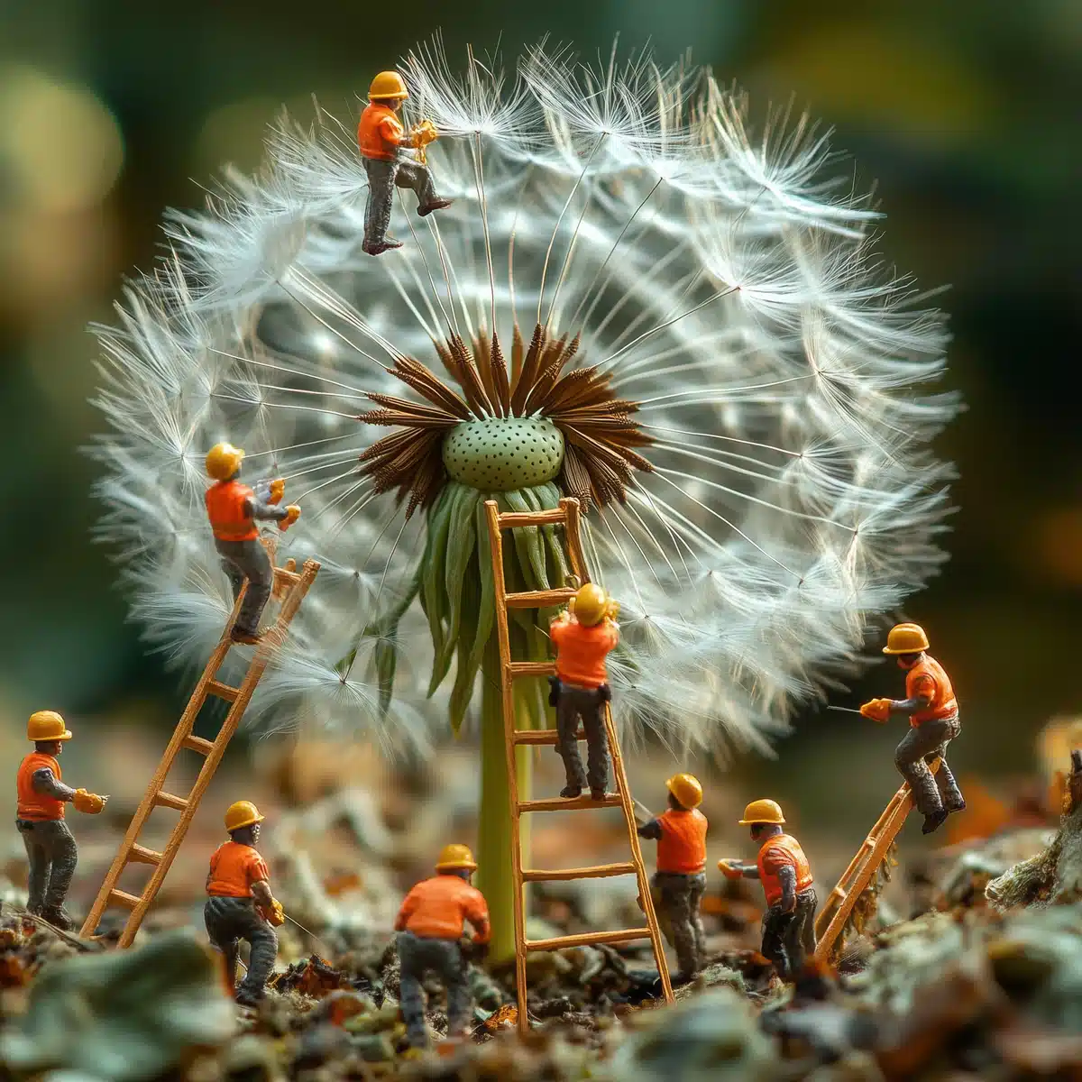 Macro Dandelion with Miniatures Midjourney提示词