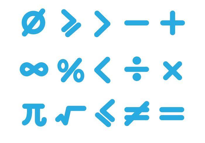 免费数学图标设置矢量
