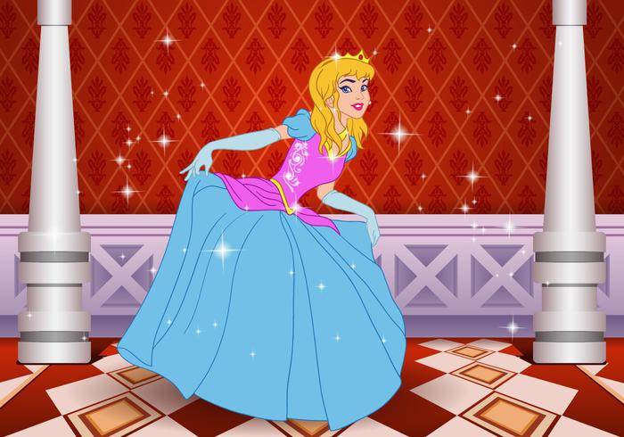 真正的Princesa矢量在宫殿里