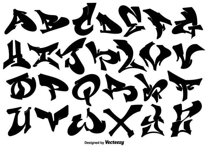 矢量嘻哈风格涂鸦字母