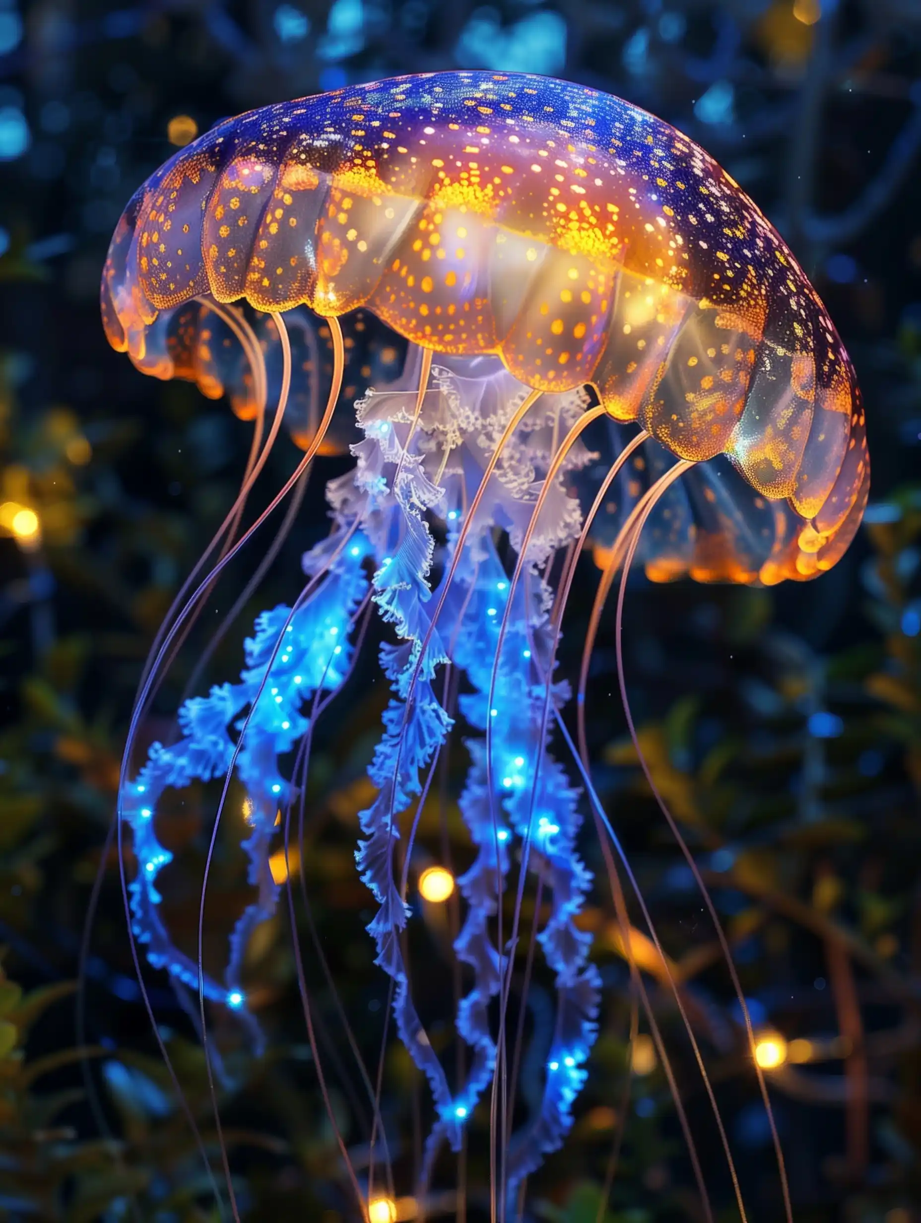 Bioluminescent Jellyfish – AR 34 – Stylized 250 Midjourney 提示词生成效果
