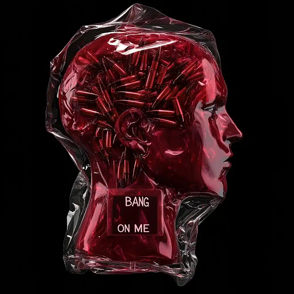 Translucent Red Head Sculpture Midjourney提示词