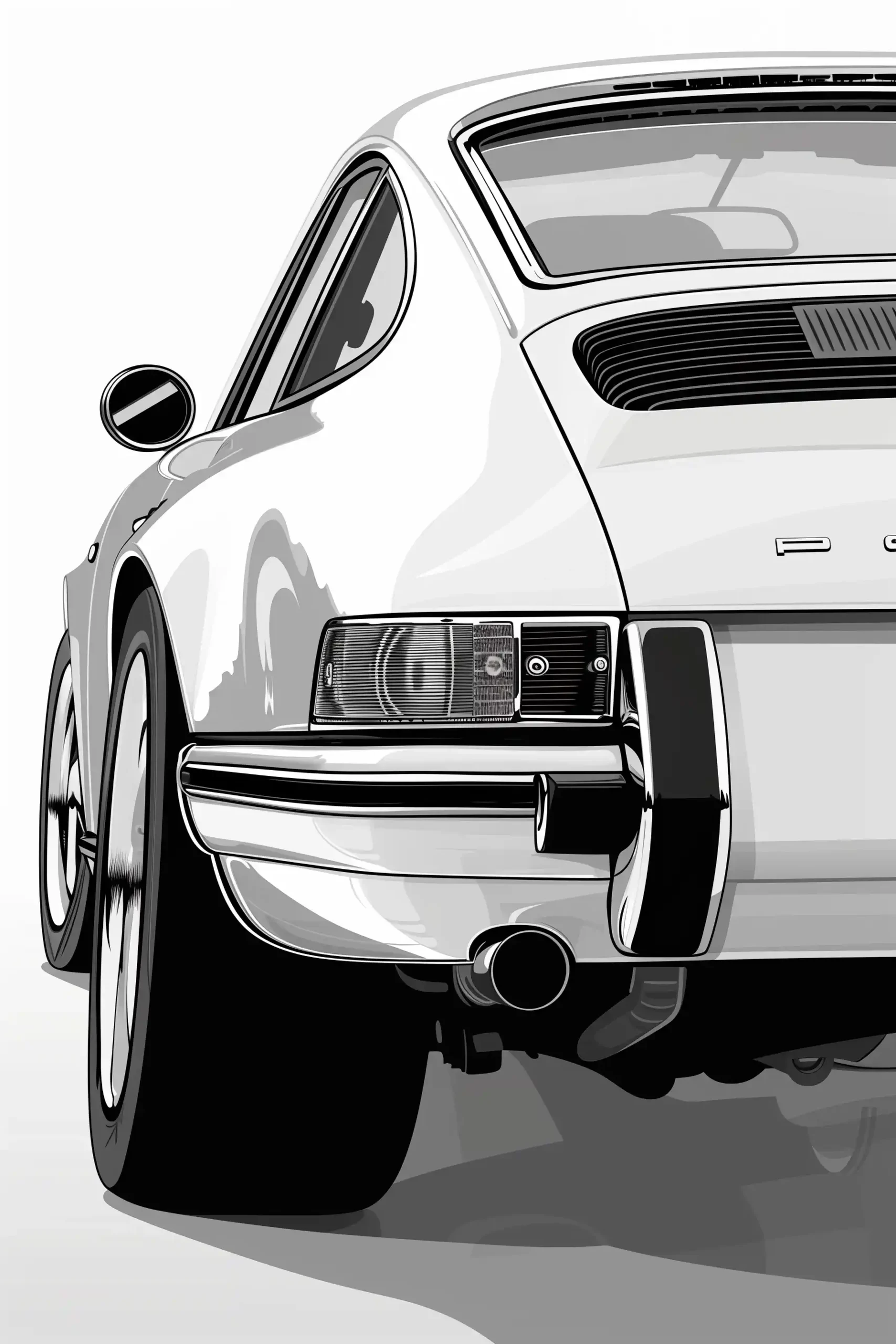 Realistic Porsche Sketch Midjourney提示词