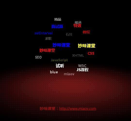 JavaScript实现的3D球面标签云效果