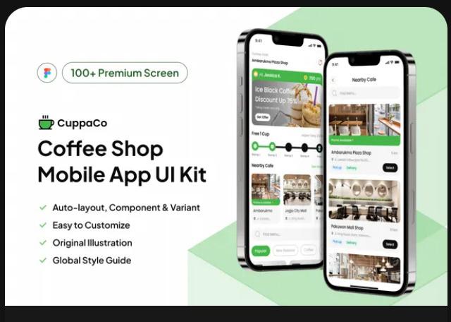 CuppaCo - Coffee Shop Mobile App UI KIT