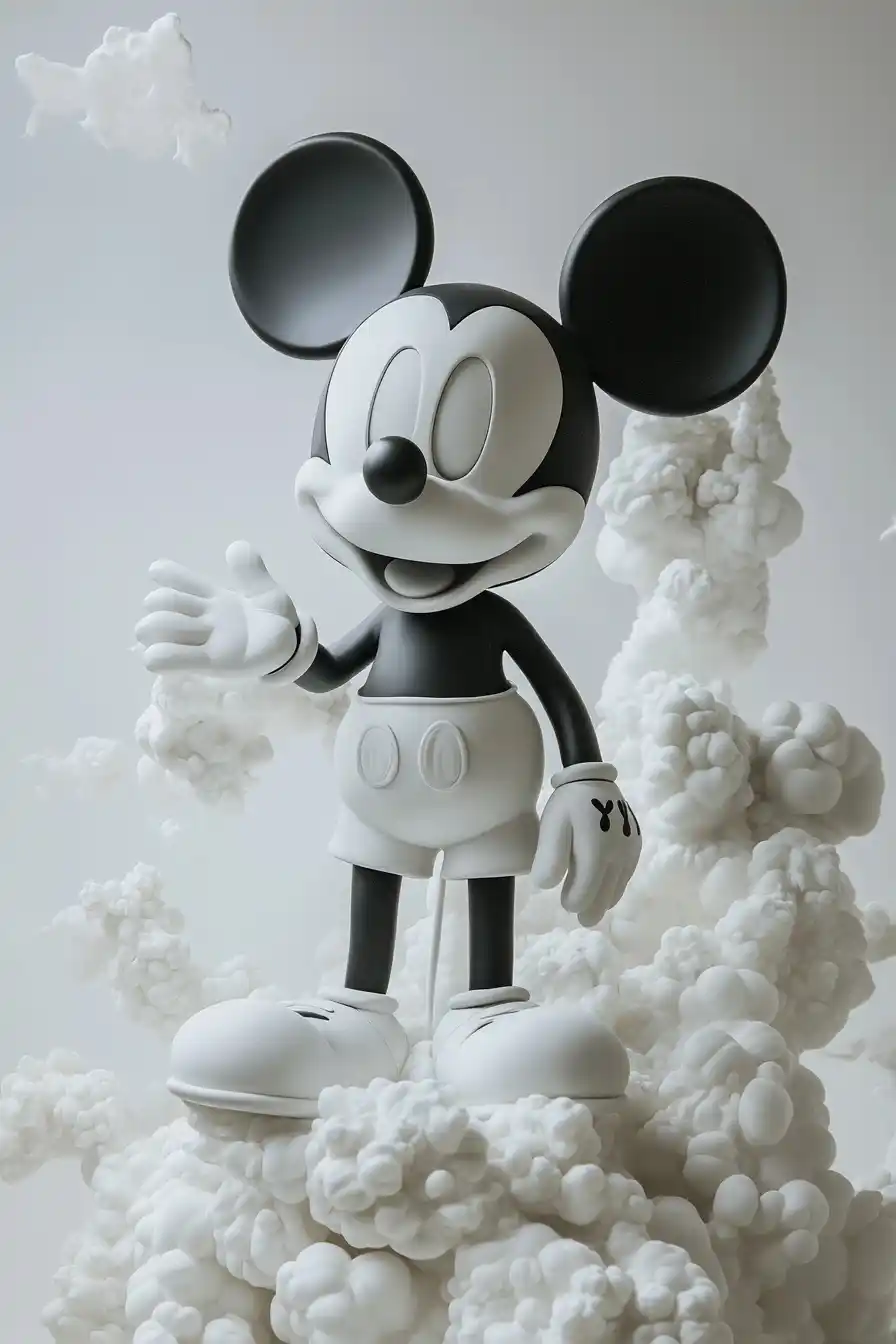 Matte Kaws Mickey Sculpture Midjourney提示词
