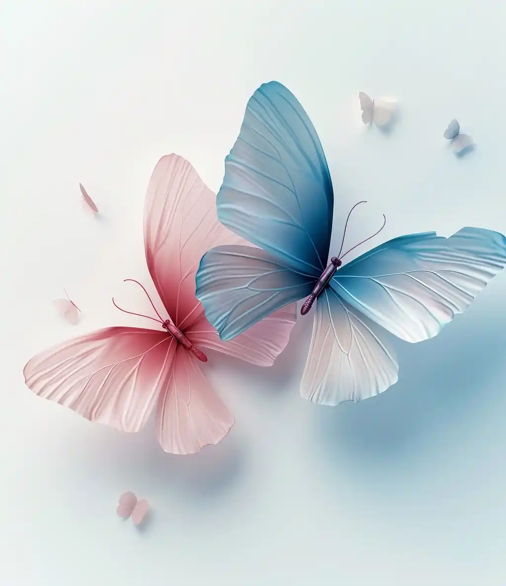 3D Blush Butterfly Art Midjourney提示词