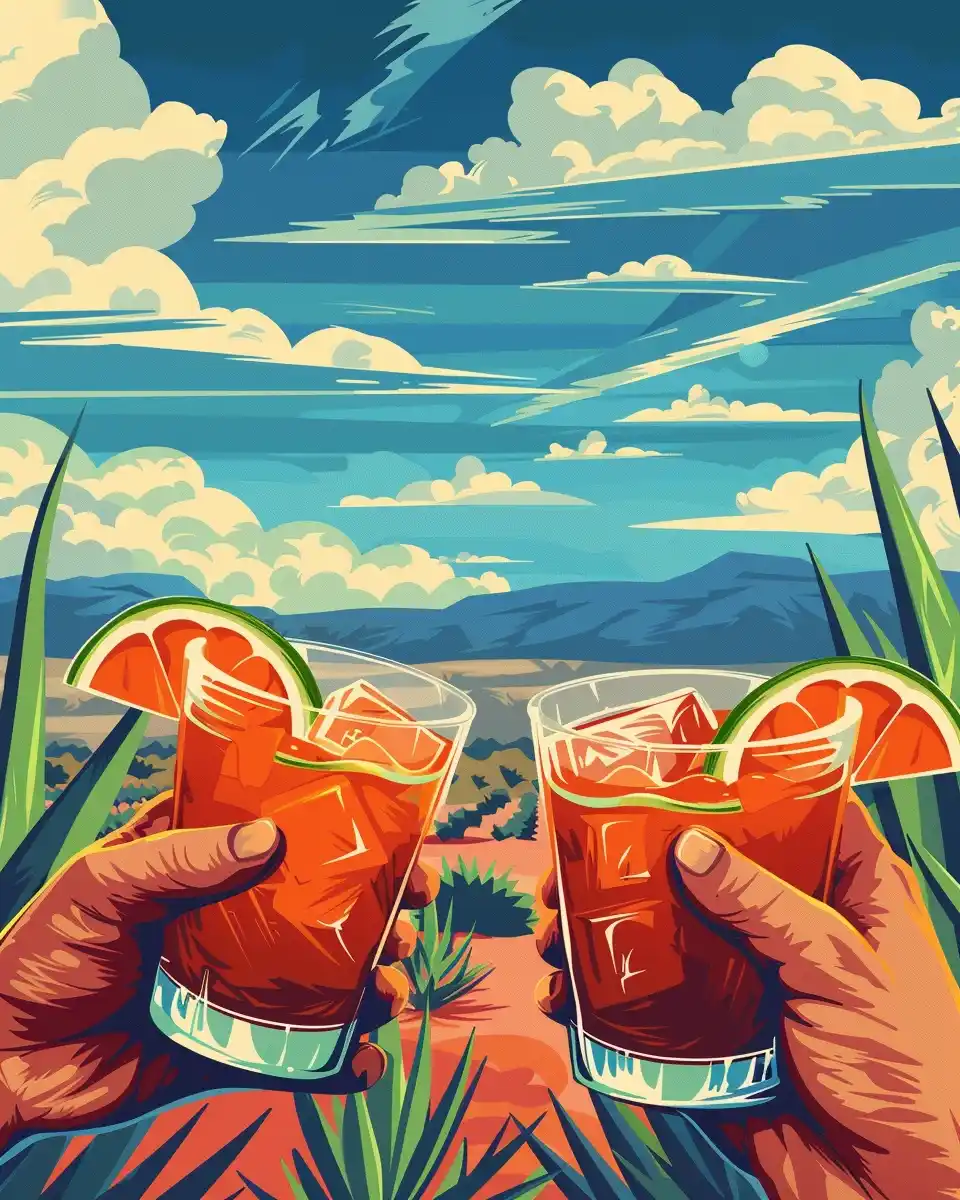 Vector Margarita Toast Desert Midjourney提示词