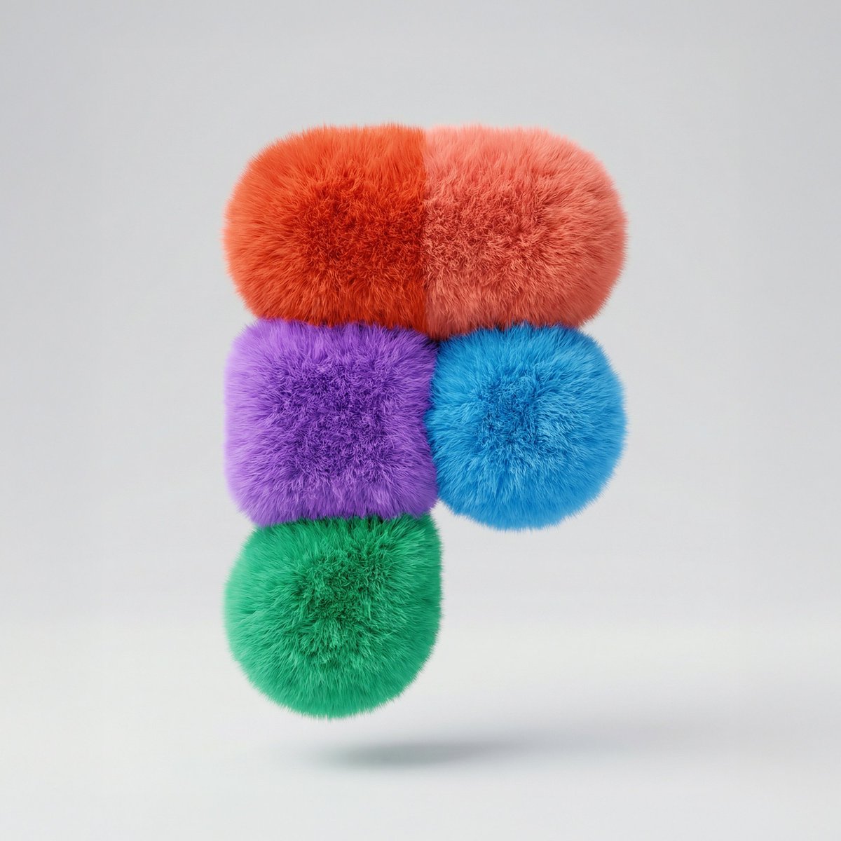 Colorful Fluffy Letter F 3D Render - Playful Branding Nano Banana提示词