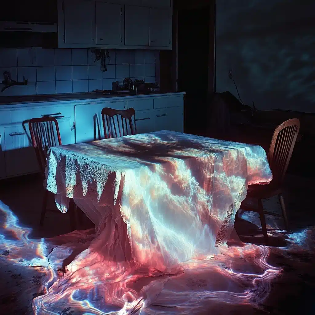 Surreal Table with Shadows Midjourney提示词