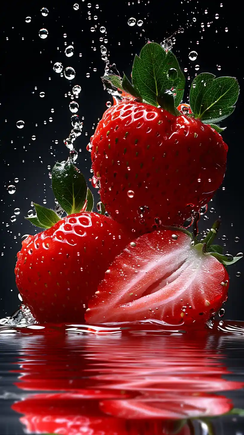 Illustrated Strawberry Splash Midjourney提示词