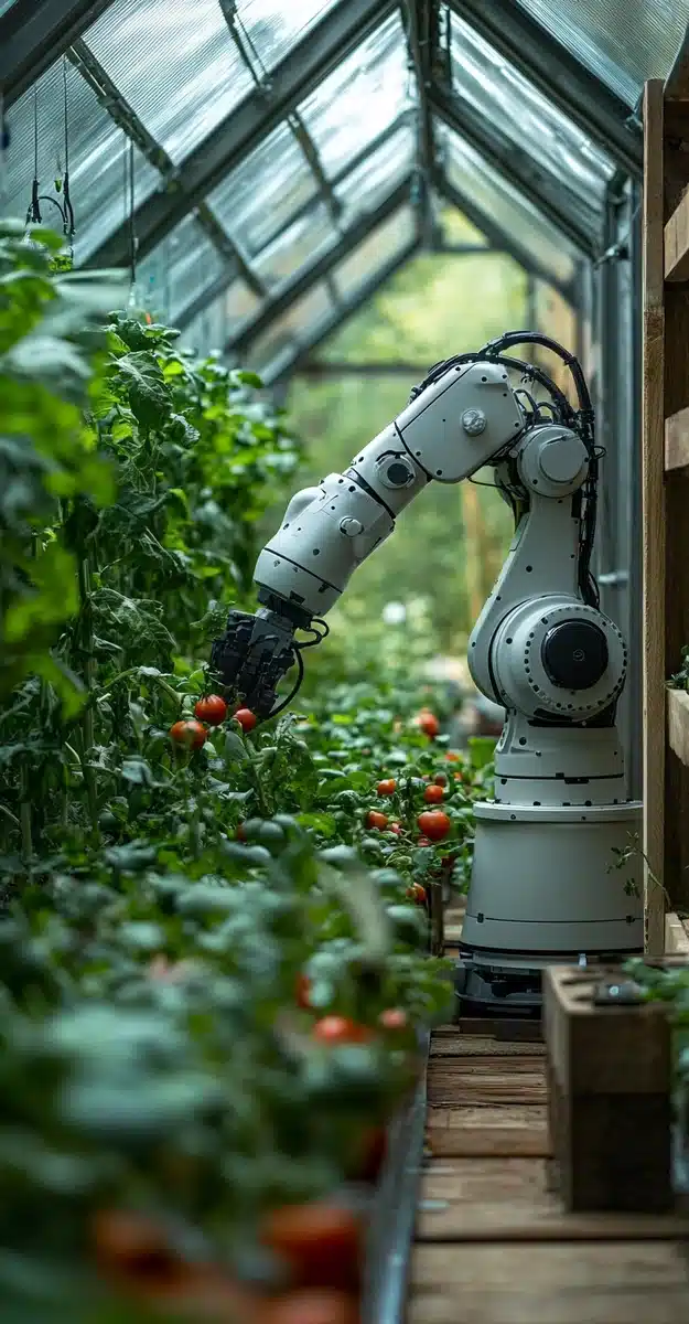 Robotic Arm in Greenhouse Midjourney提示词