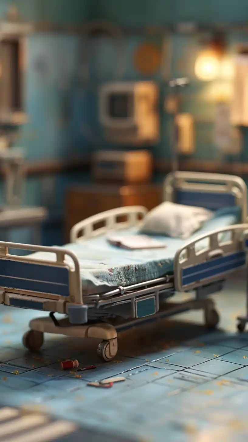 Miniature Hospital Ward Tilt Shift Midjourney提示词