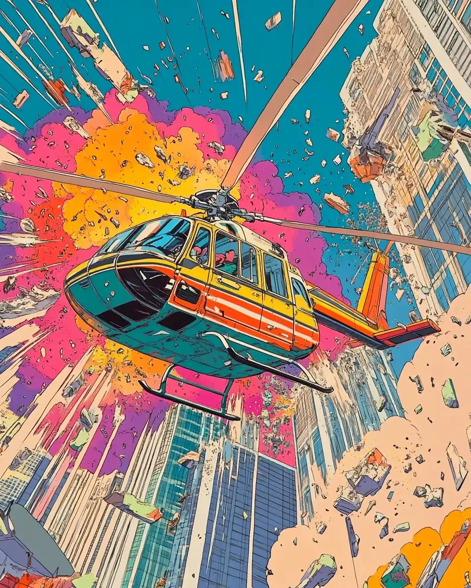 Catastrophic Comic Illustration Midjourney提示词