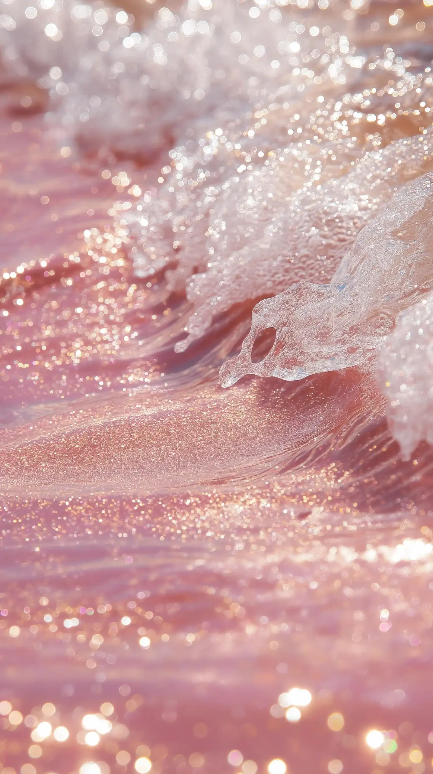 Glittering Pink Water Photography Midjourney提示词