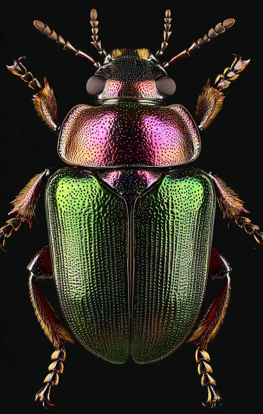 Ultra-Realistic Green Beetle Texture Midjourney提示词