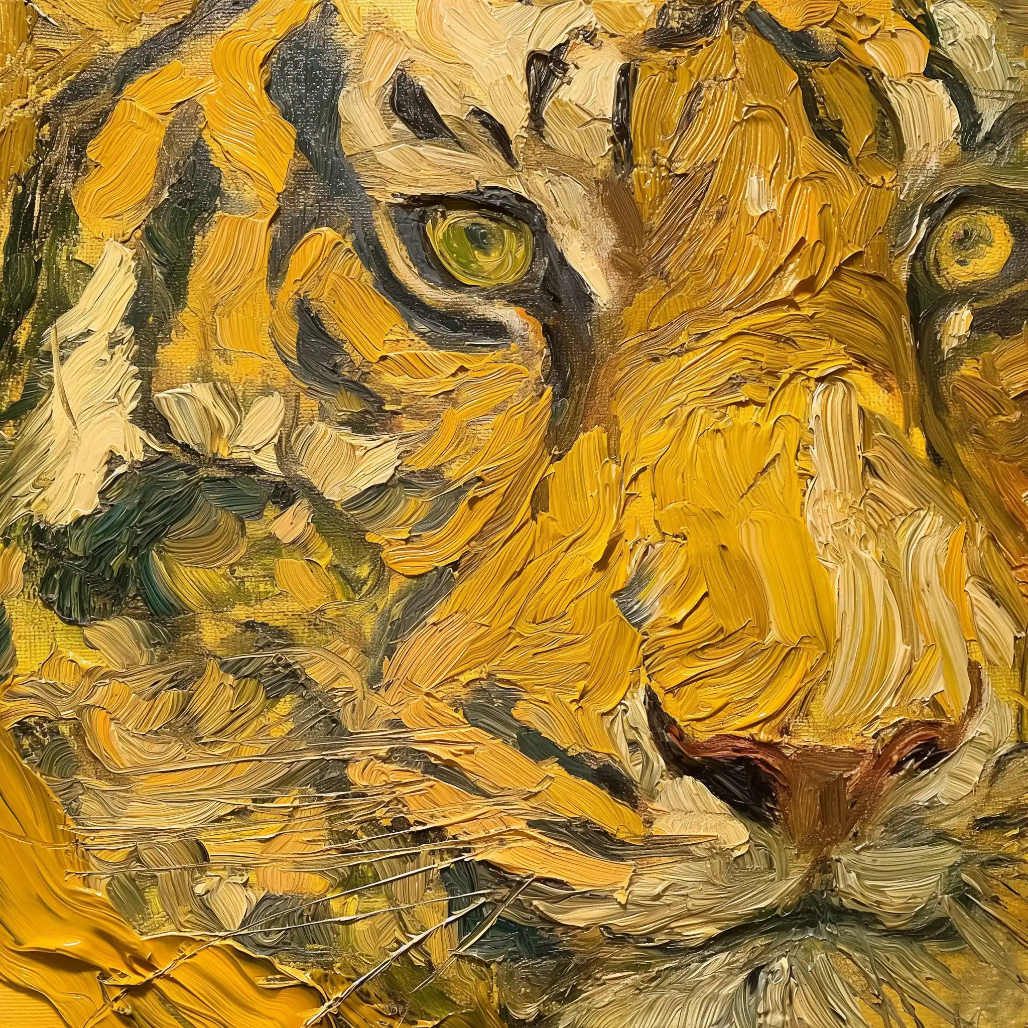 Precisionist Tiger in Gold Midjourney 提示词生成效果